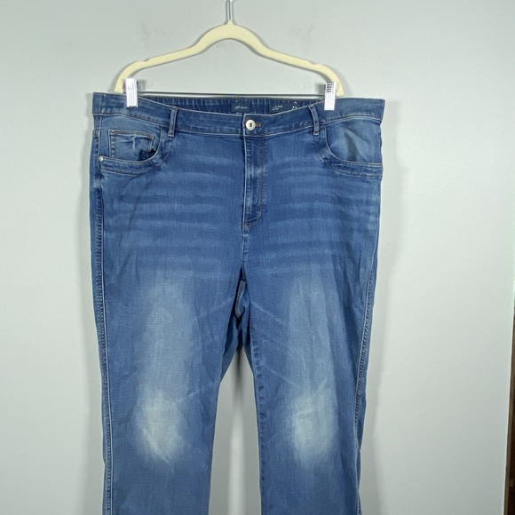 J. Jill Denim High Rise Bootcut Raw Hem Medium Wash Jeans Women's Plus Sz 22 - Picture 2 of 7
